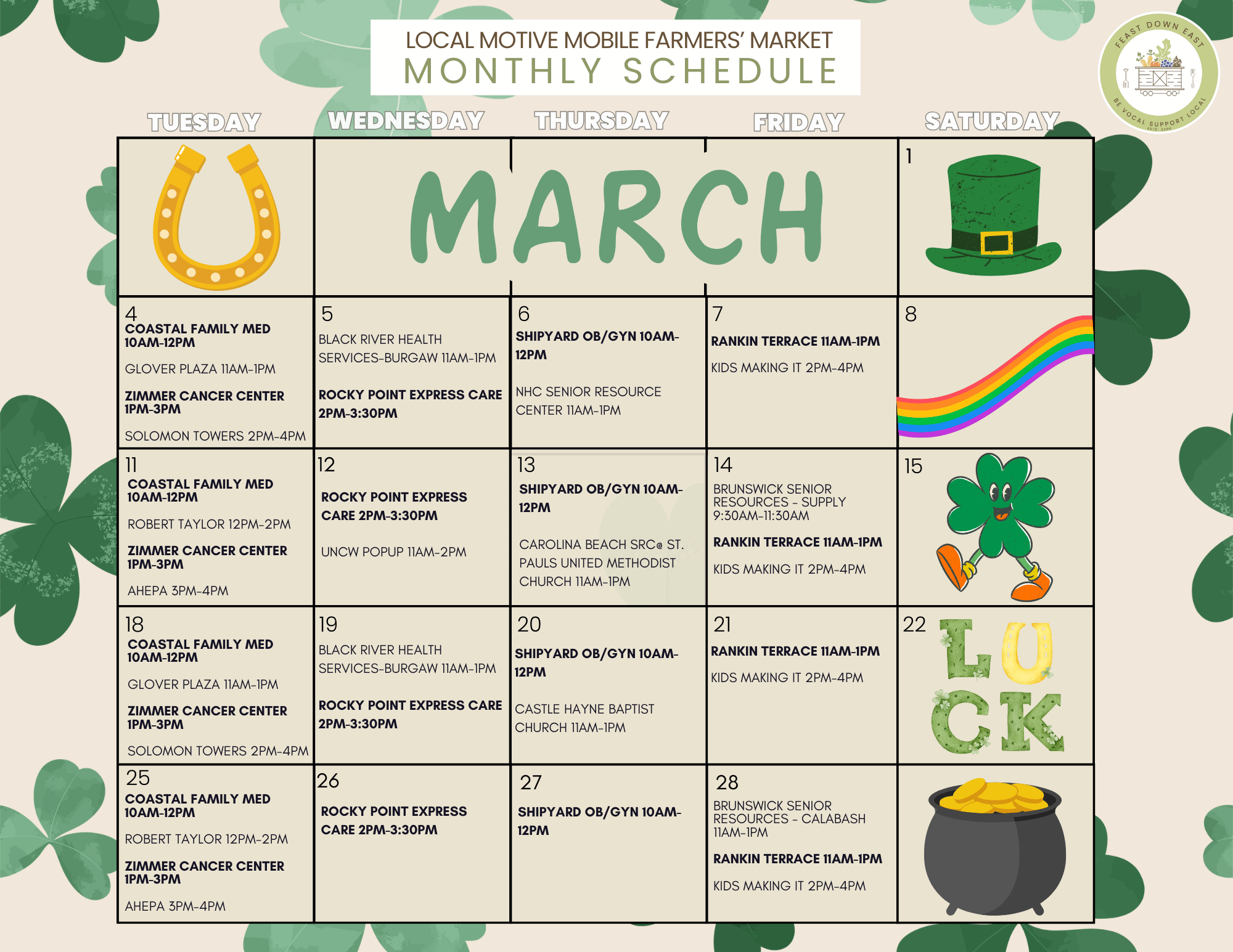 FDE Market Schedule March 2025 Front